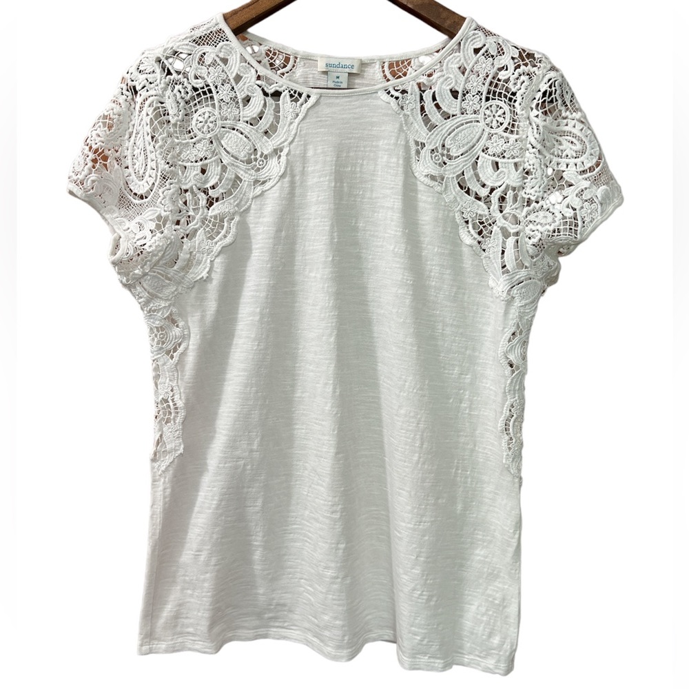 White Lace Sleeve Top